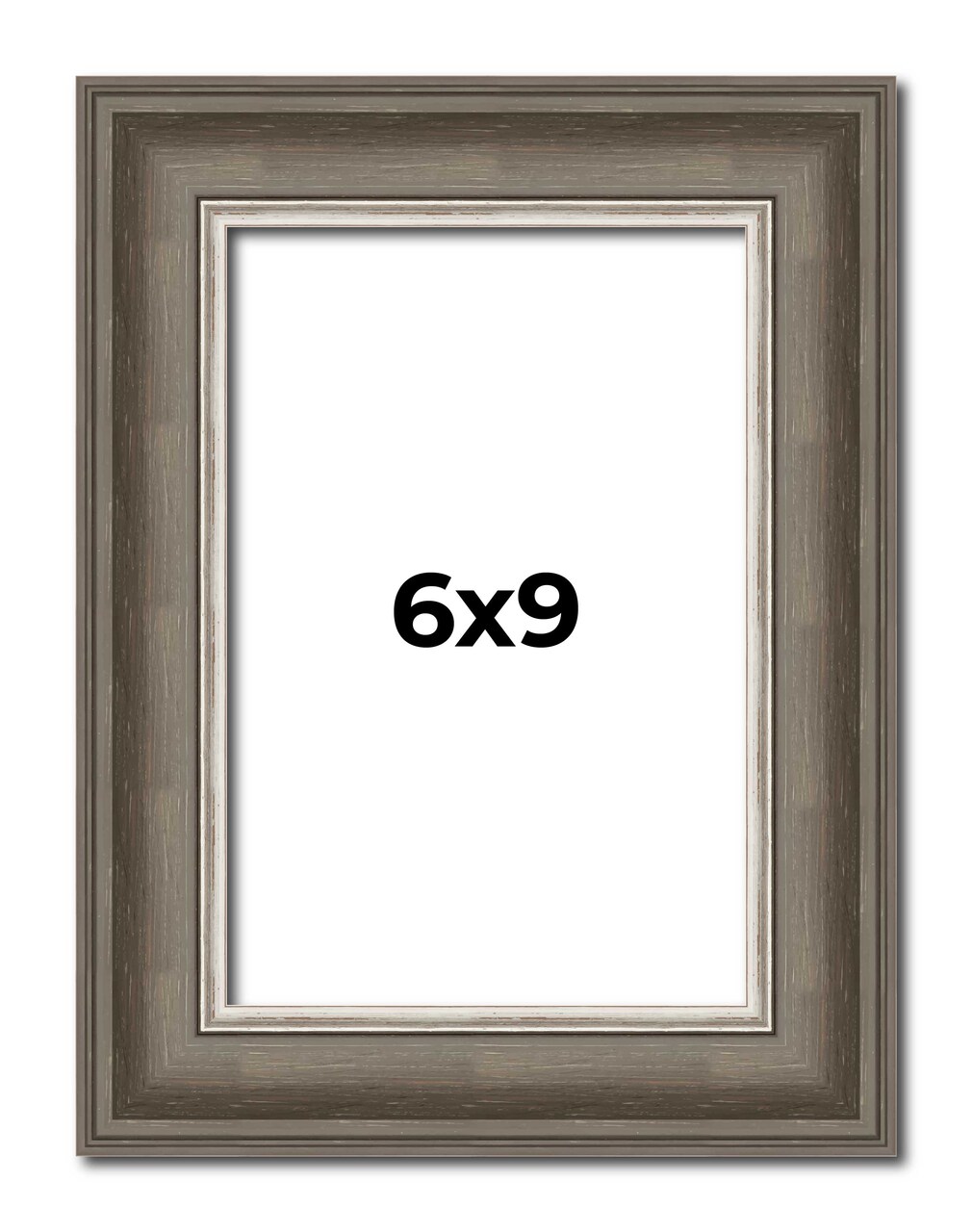 Photo Size Weathered Black Picture Frame - UV Acrylic, Foam Board Backing, Hanging Hardware